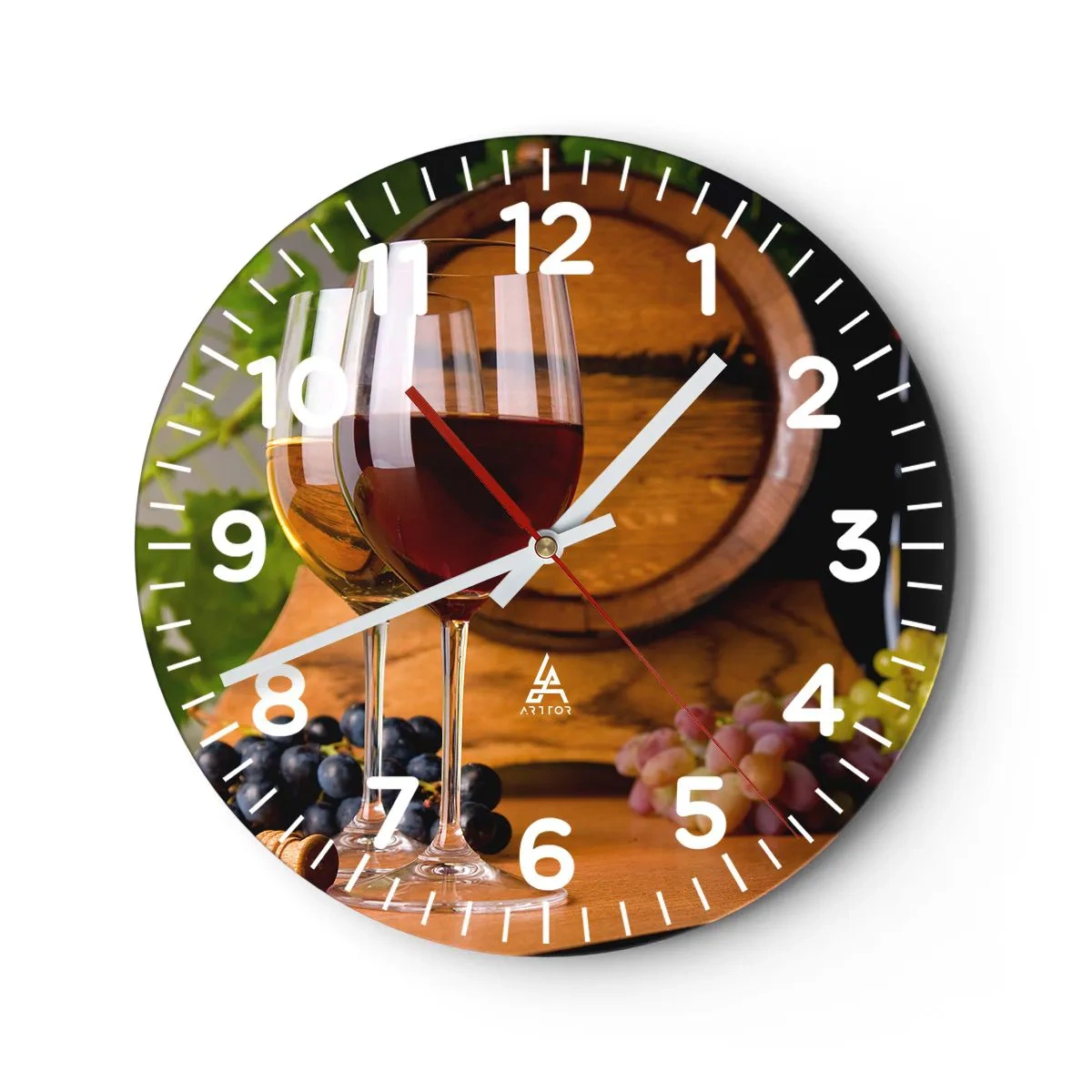 Wall clock - Clock on glass - Like at Old Masters - 40x40 cm