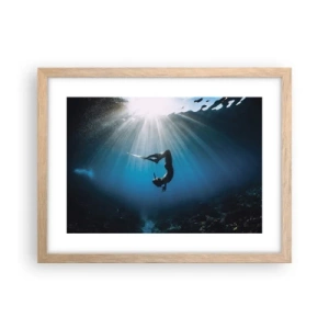 Poster in light oak frame - Underwater dance - 40x30 cm