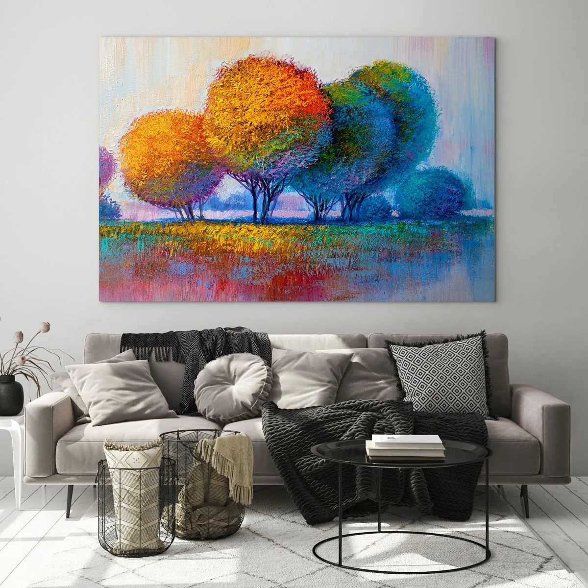 Glass picture - Cluster of Dashing Colours - 100x70 cm