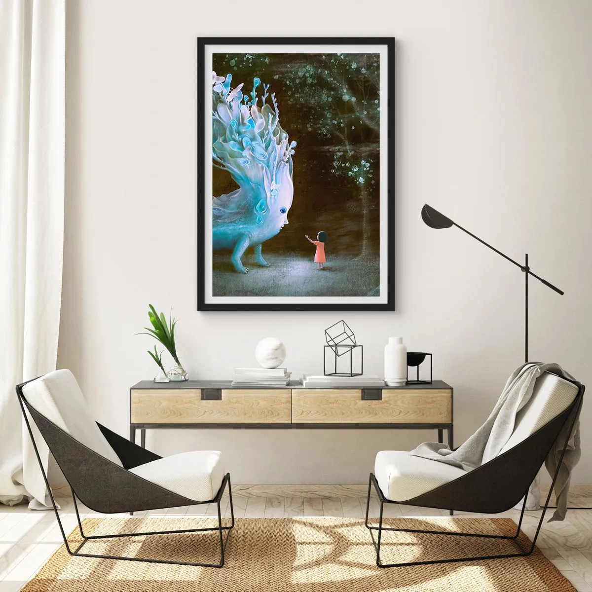 Poster in black frame - Fantastic Encounter - 40x50 cm