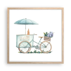 Poster in light oak frame - Sweet Memory of the Summer - 50x50 cm