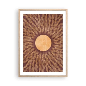 Poster in light oak frame - Sun Icon - 50x70 cm