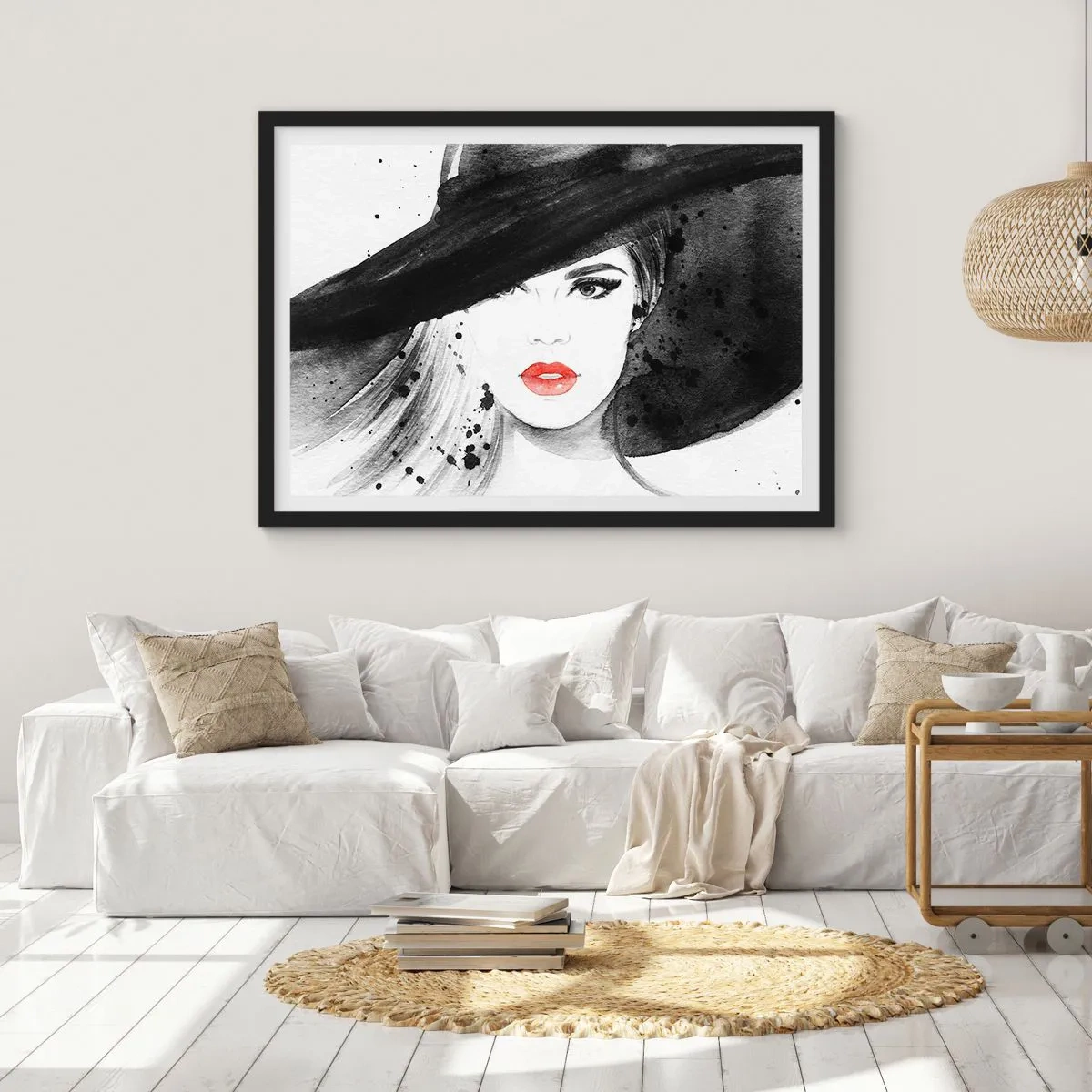 Poster in black frame - Lady in Black - 100x70 cm