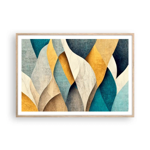 Poster in light oak frame - Rhythm and Undulation - 100x70 cm