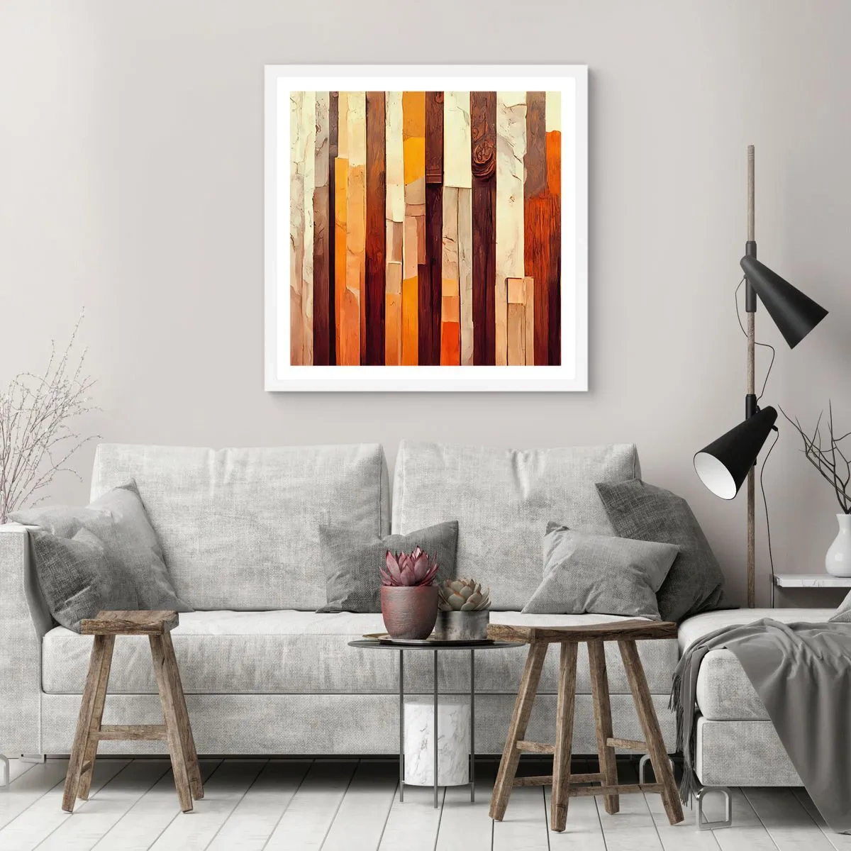 Poster in white frmae - Anthem of Forest Birds - 50x50 cm