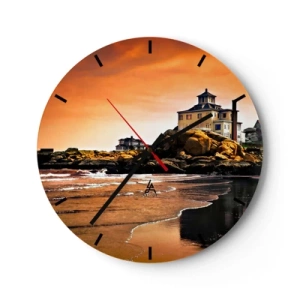 Wall clock - Clock on glass - Elegance of a West Coast - 40x40 cm
