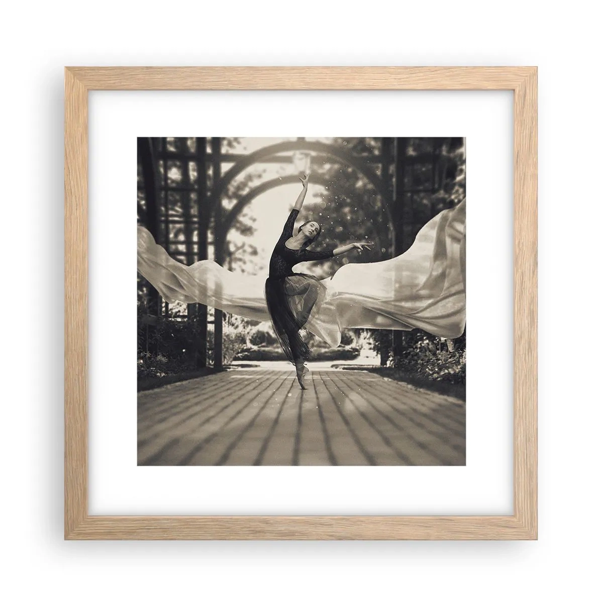Poster in light oak frame - Dance of the Garden Spirit - 30x30 cm
