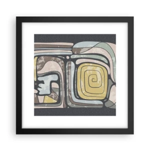 Poster in black frame - Abstract in Precolumbian Style  - 30x30 cm