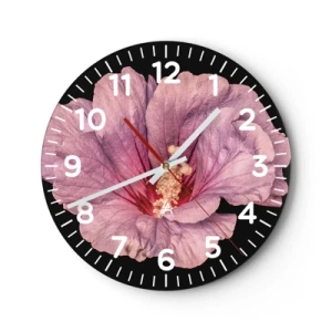 Wall clock - Clock on glass - Straight from the Heart - 30x30 cm