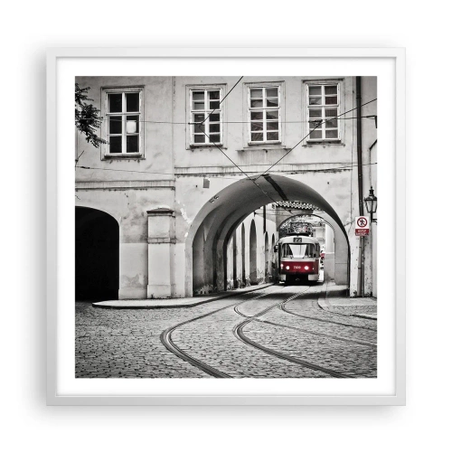 Poster in white frmae - Through City Labirynth - 60x60 cm