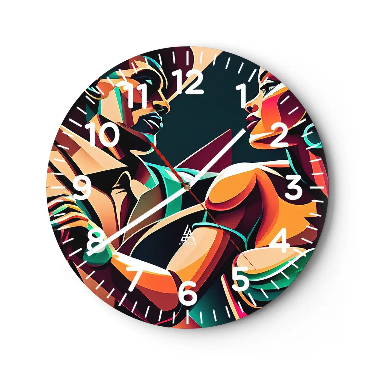 Wall clock - Clock on glass - In a Heartbeat - 40x40 cm