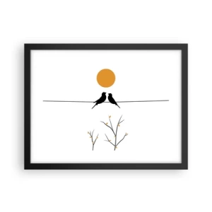 Poster in black frame - Nightingale Evening - 40x30 cm