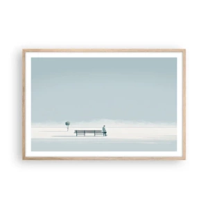 Poster in light oak frame - Yes, I Am Waiting - 91x61 cm