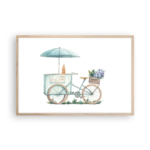 Poster in light oak frame - Sweet Memory of the Summer - 91x61 cm