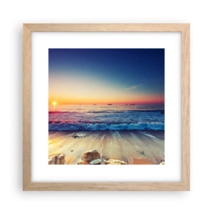 Poster in light oak frame - What Is behind the Horizon? - 30x30 cm
