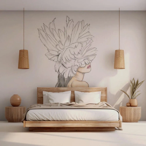 Self-Adhesive Photo Wallpaper Deluxe Sticker - Crowned Beauty - Abstraction, Woman, Body - 350x256 cm