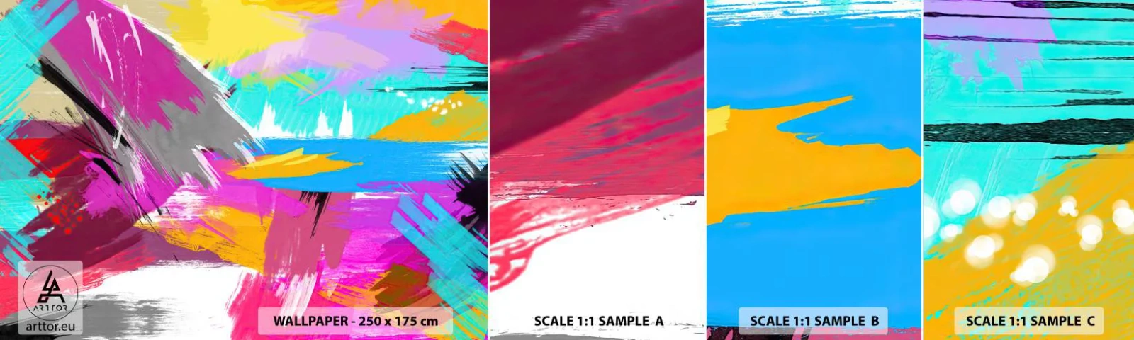 Photo Wallpaper Sample Self-Adhesive Deluxe Sticker - One More Stroke - Abstraction, Piece, Modern Pattern - 100x30 cm