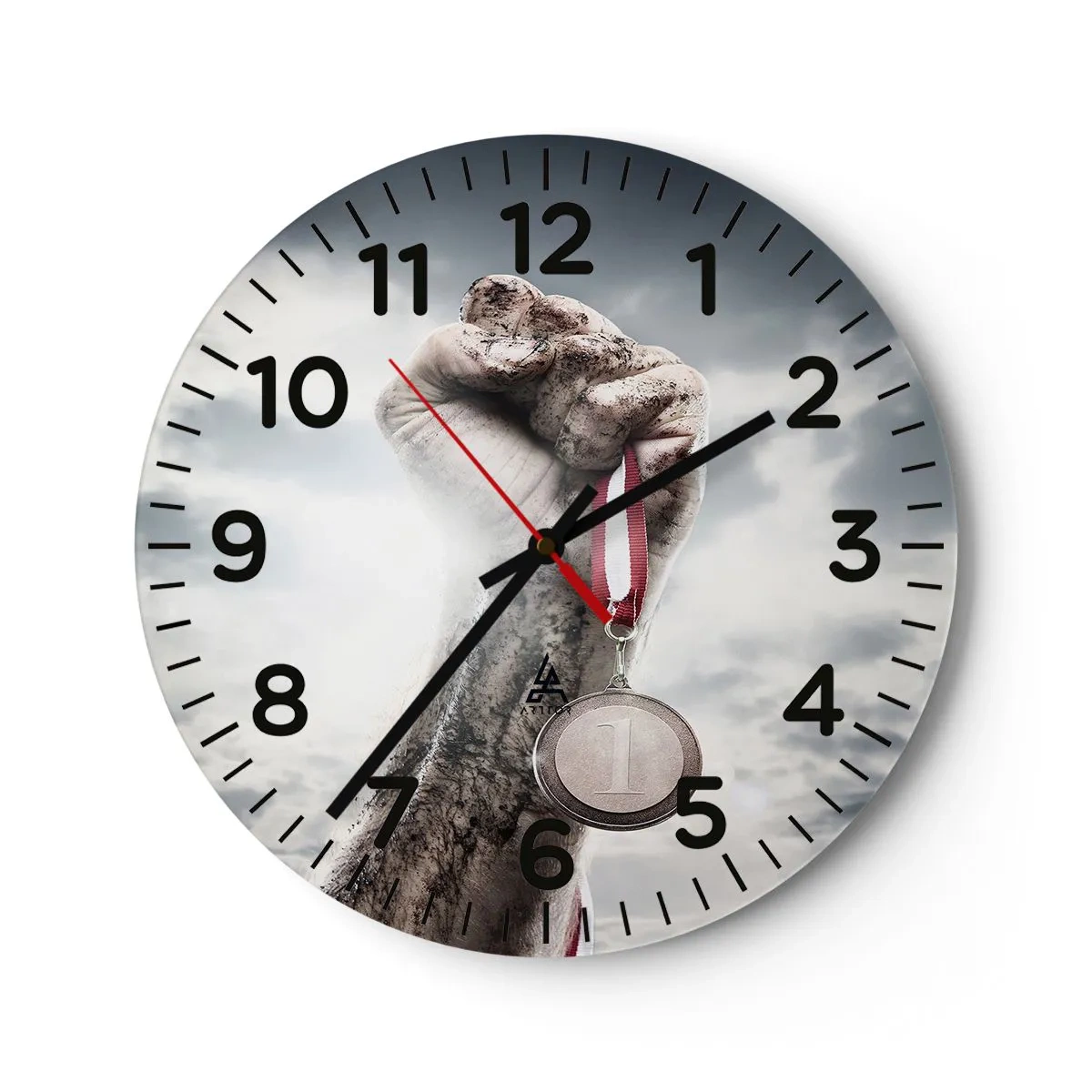 Wall clock - Clock on glass - Per Aspera Ad Astra - 40x40 cm