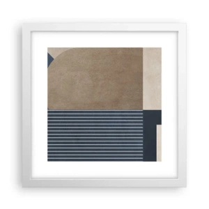 Poster in white frmae - Composition of Simplicity and Curvature - 30x30 cm