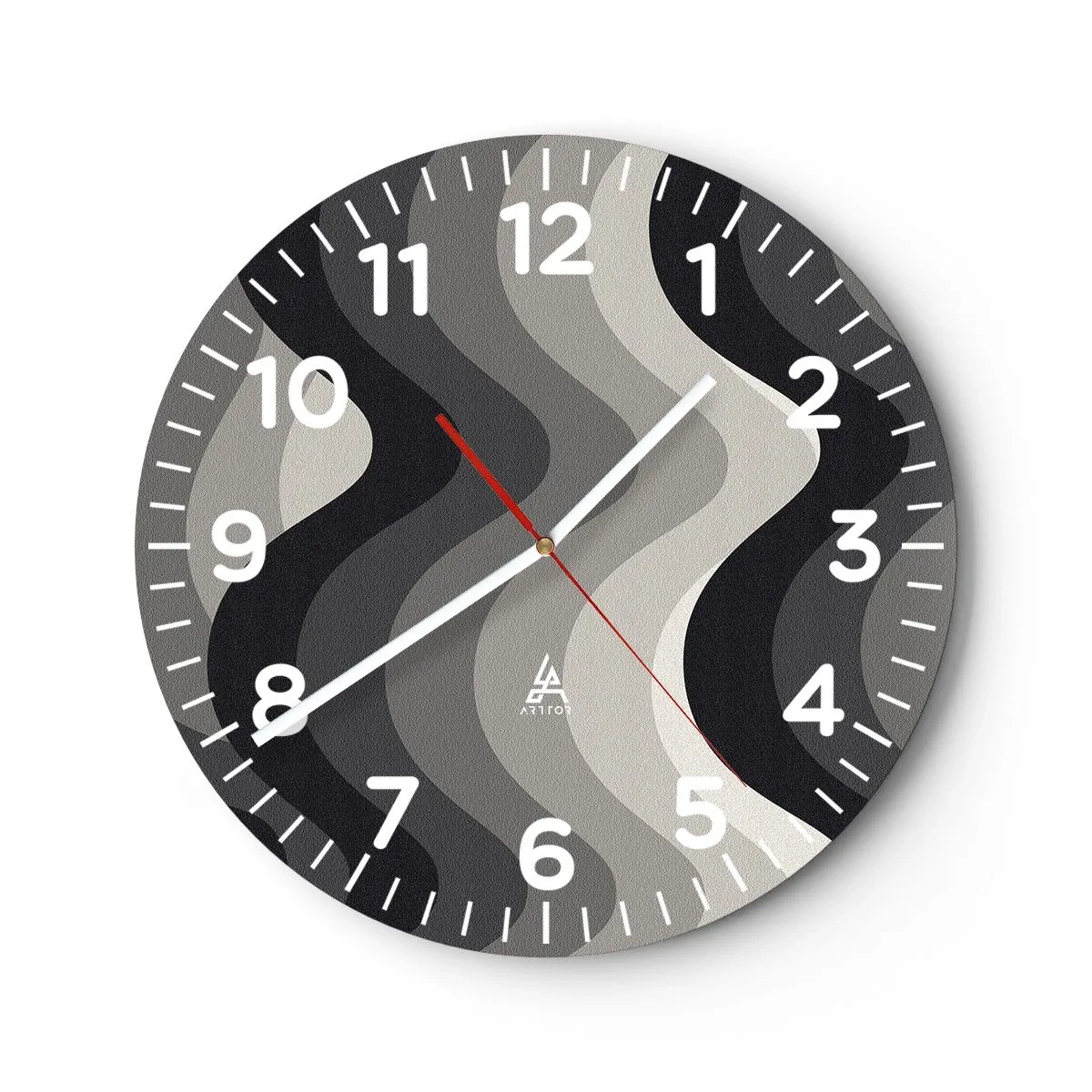 Wall clock - Clock on glass - Wave after Wave - 30x30 cm