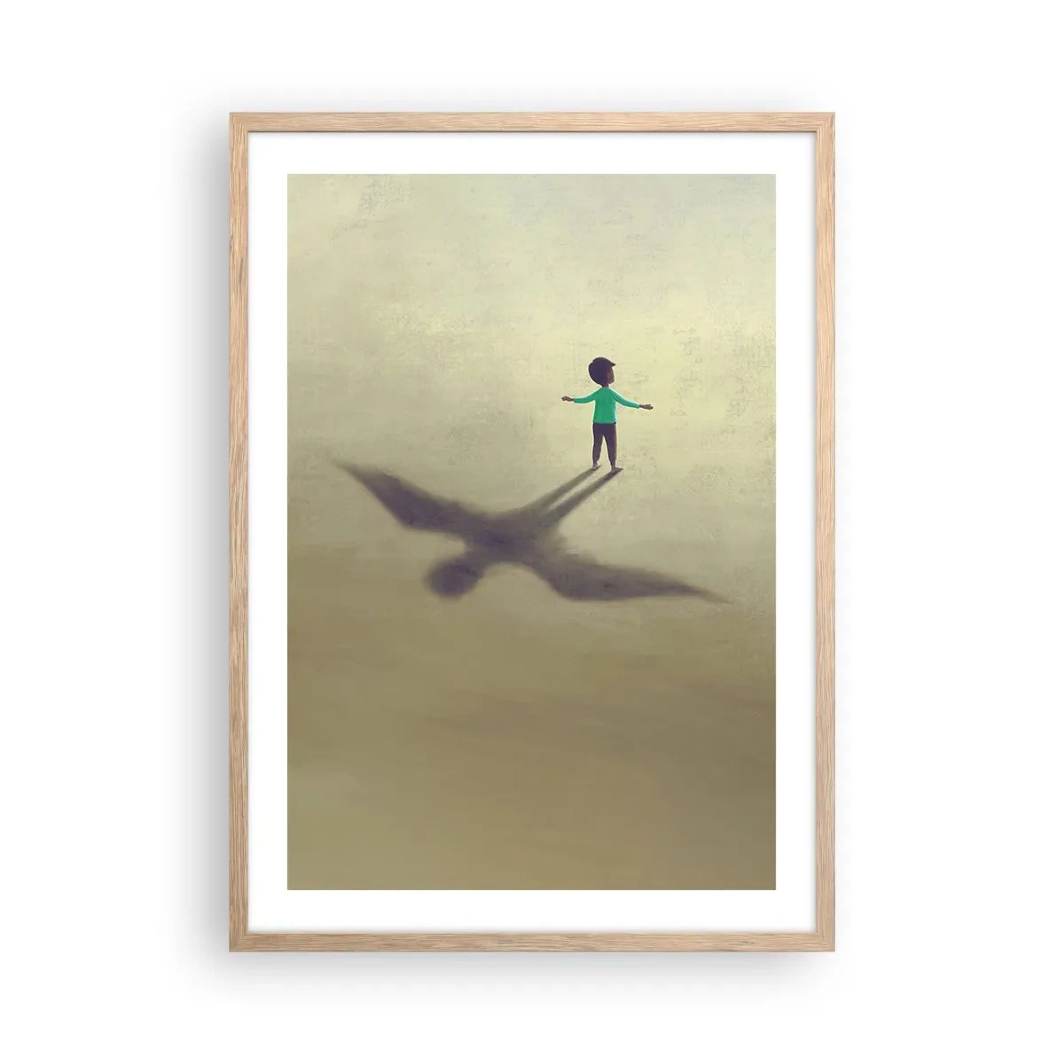 Poster in light oak frame - Hero of the Future - 50x70 cm