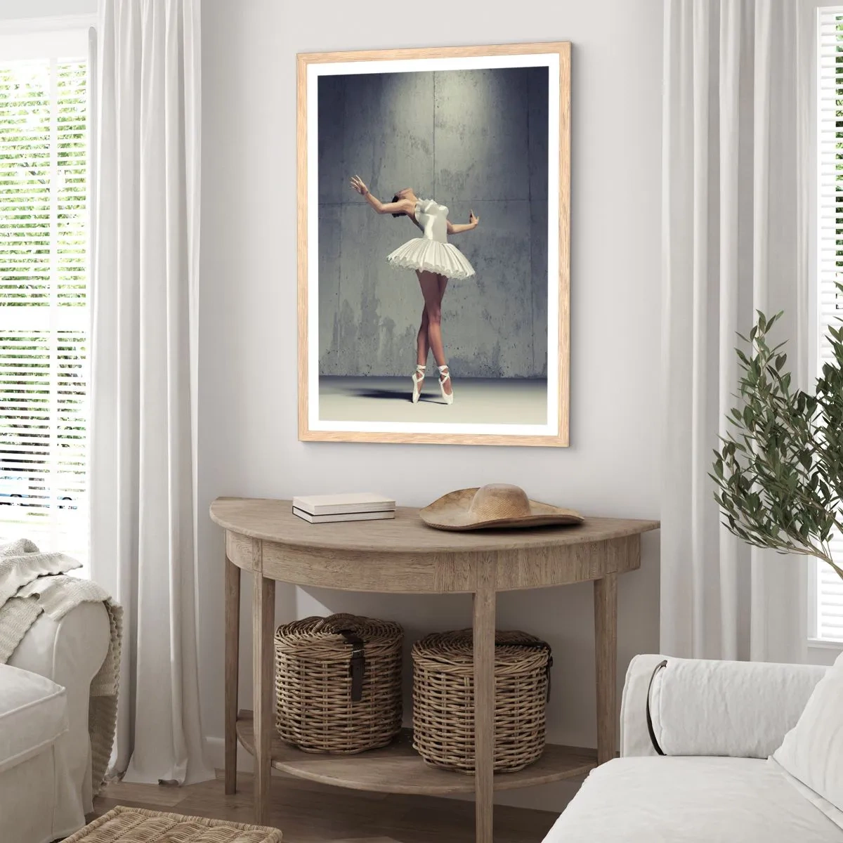 Poster in light oak frame - Light like a Bird - 50x70 cm