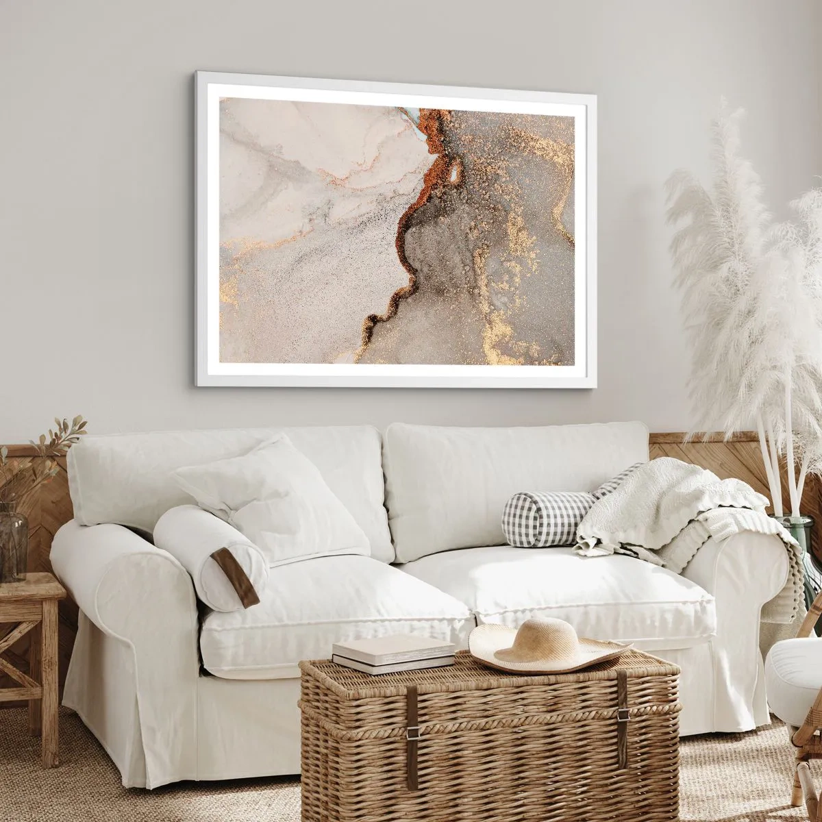 Poster in white frmae - On the Border of Colours - 50x40 cm