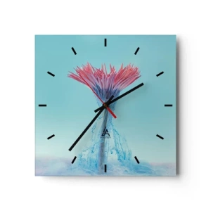 Wall clock - Clock on glass - In a Lively Embrace - 30x30 cm