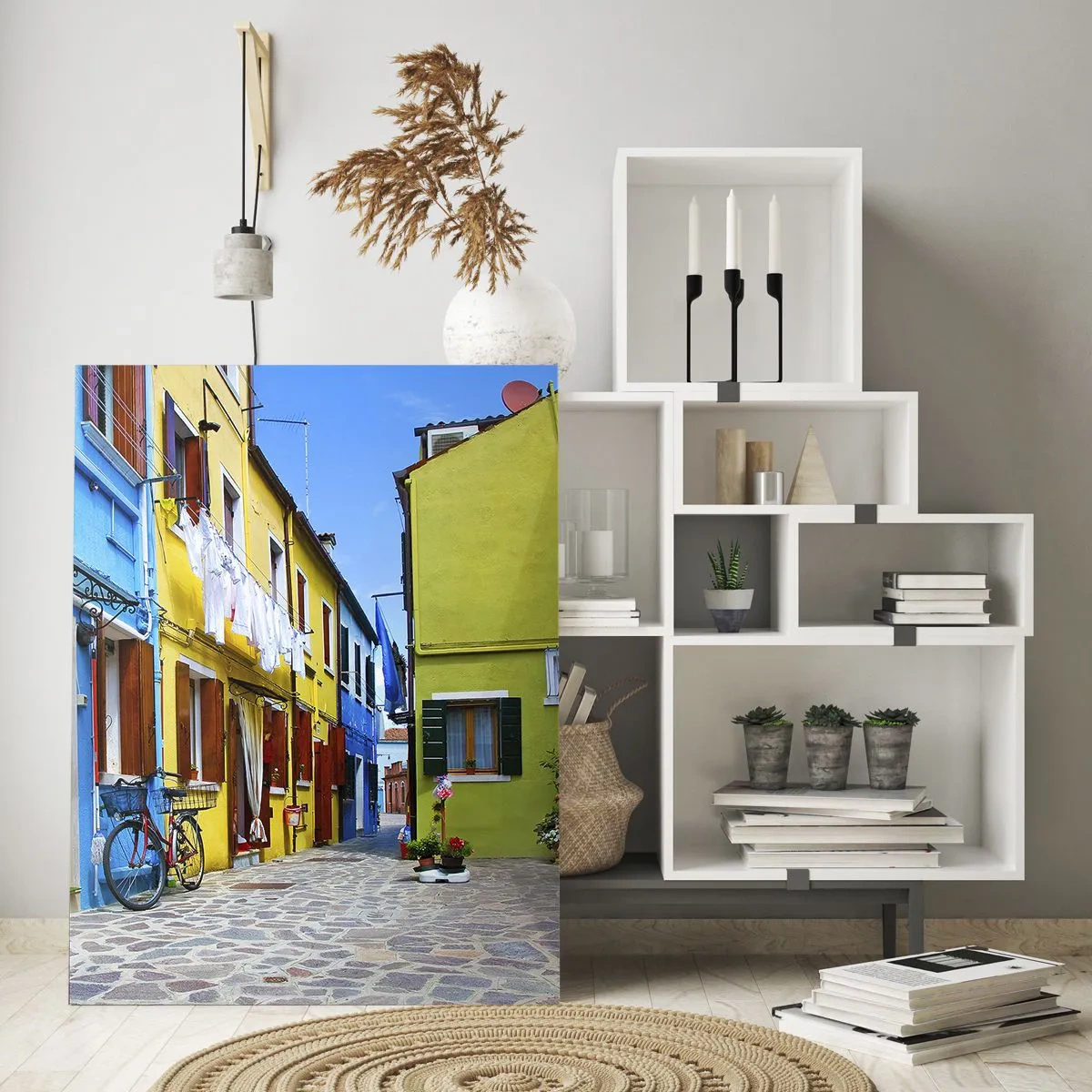 Glass picture - Sweet, Pastel Alley  - 80x120 cm