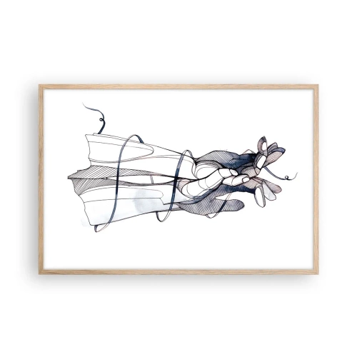 Poster in light oak frame - Study of Touch - 91x61 cm