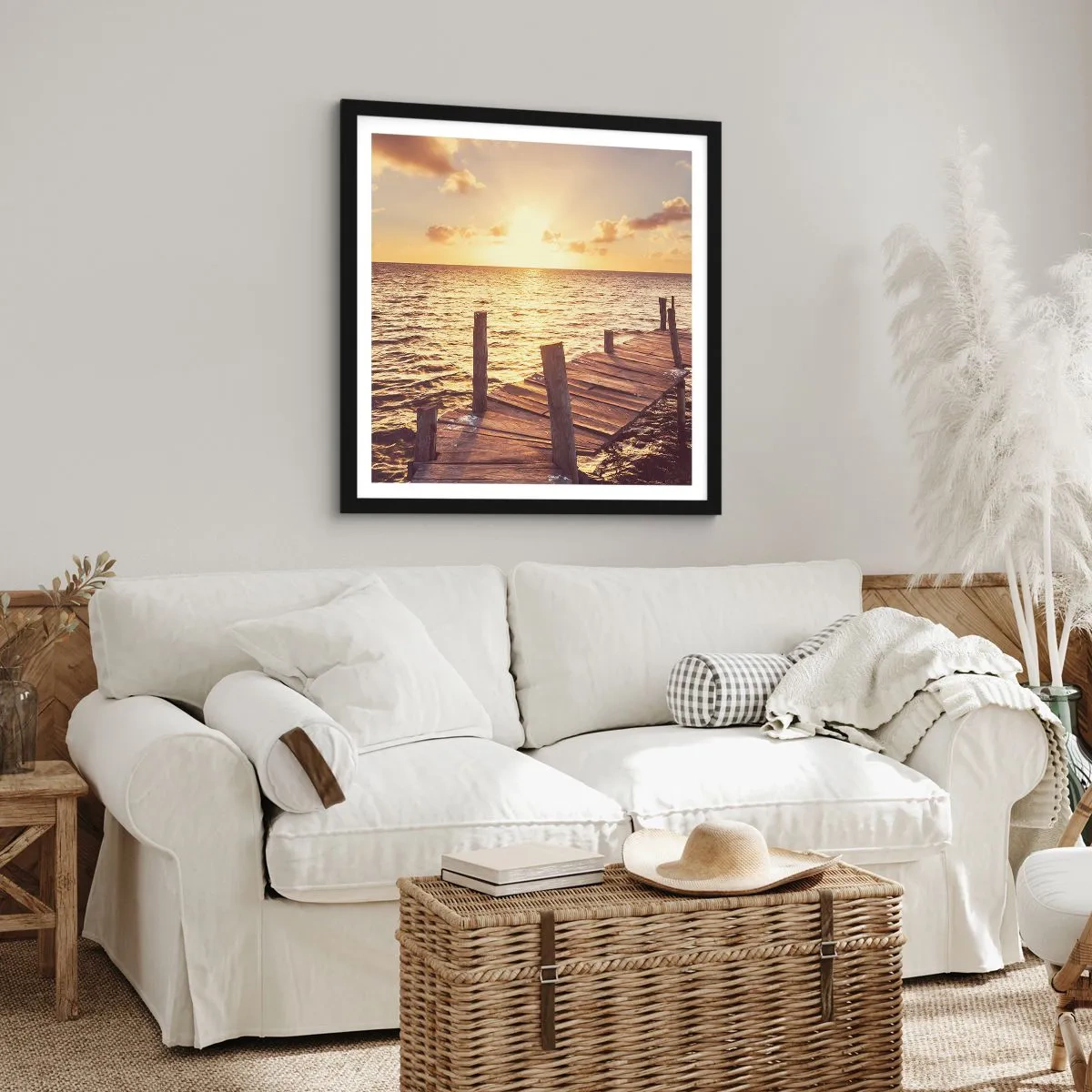 Poster in black frame - Golden Land of Tranquility - 50x50 cm