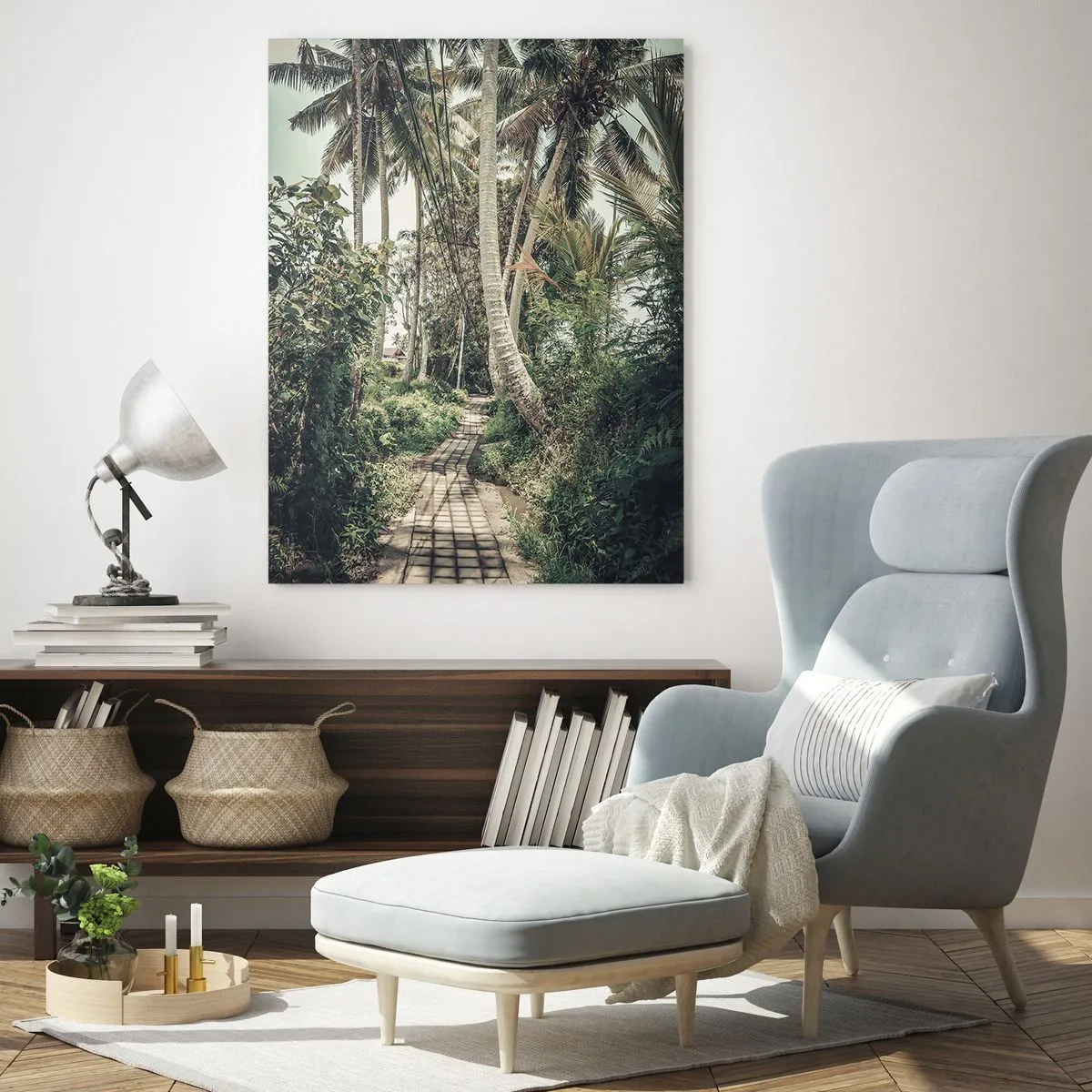 Glass picture - Palmtree Alley - 70x100 cm