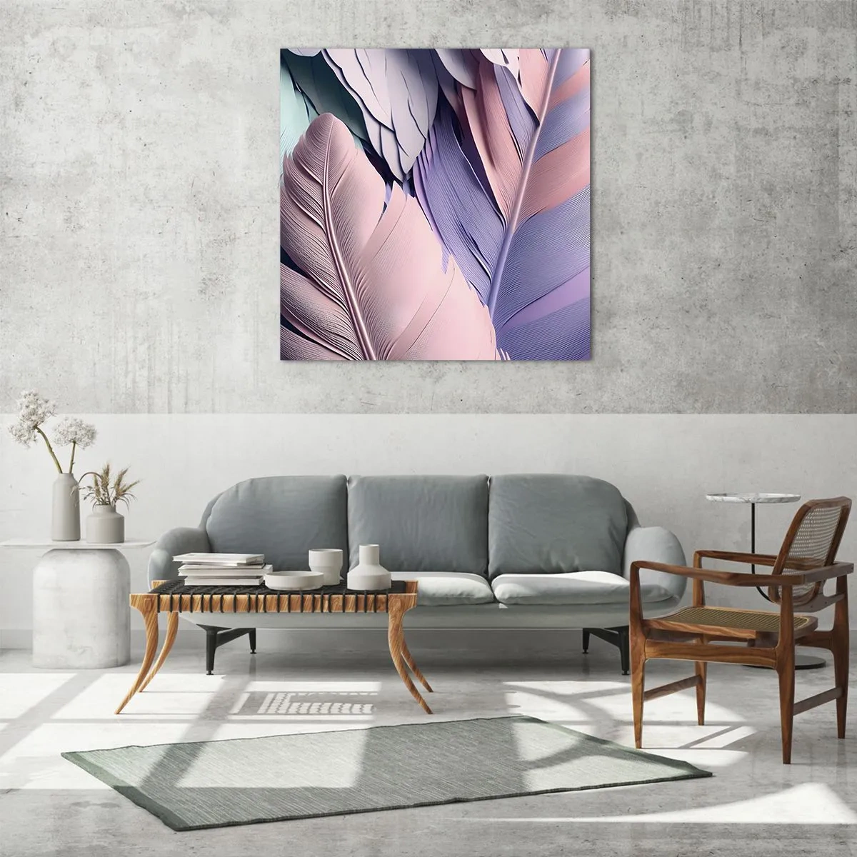 Glass picture - Birdie Chic - 40x40 cm