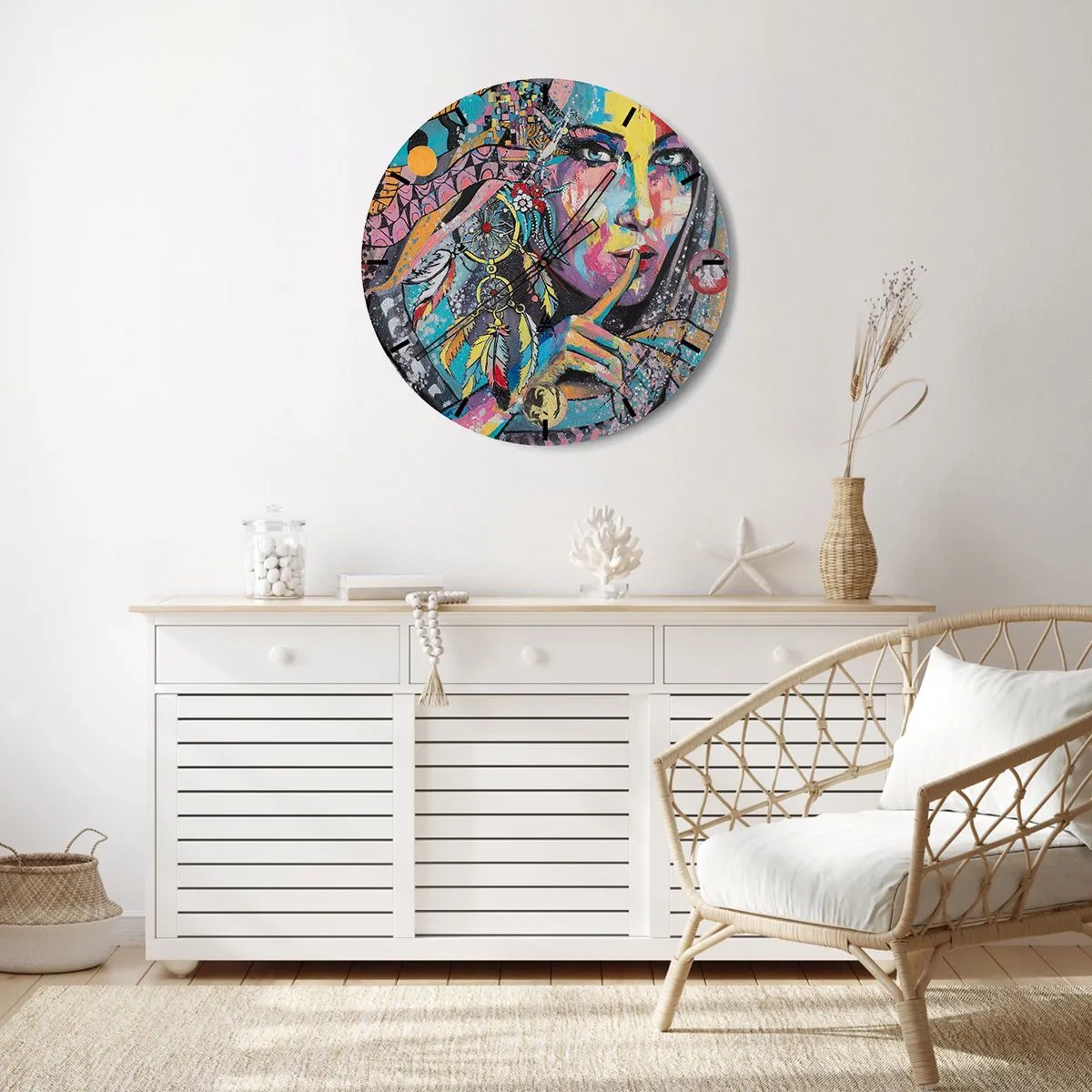 Wall clock - Clock on glass - Don't Talk Until You Understand - 40x40 cm