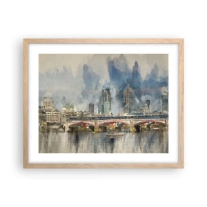 Poster in light oak frame - London in Its Beauty - 50x40 cm