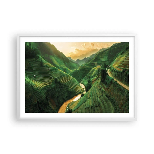 Poster in white frmae - Vietnamese Valley - 70x50 cm