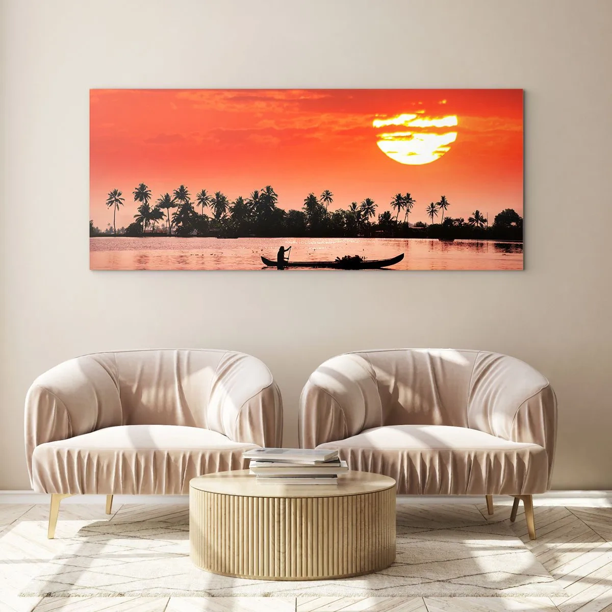 Glass picture - Peace of the Tropics at Sunset - 160x50 cm