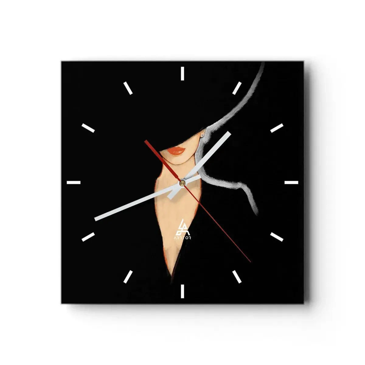 Wall clock - Clock on glass - Elegance and Style - 30x30 cm