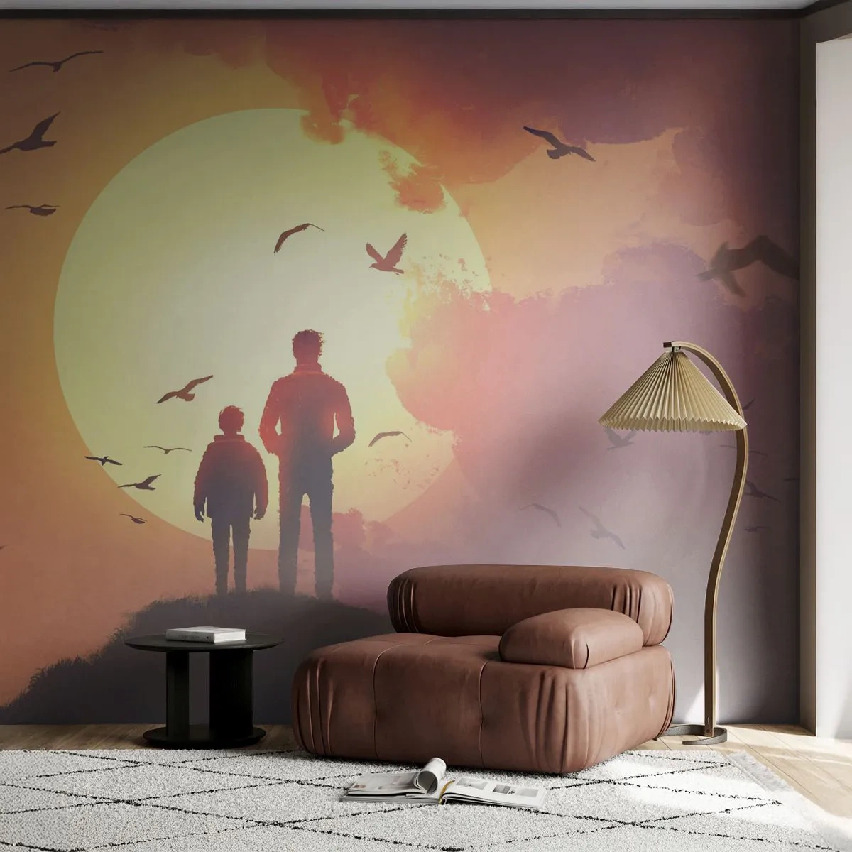 Self-Adhesive Photo Wallpaper Deluxe Sticker - Face to Face with the Sun - Abstraction, Fantasy, Piece - 250x175 cm