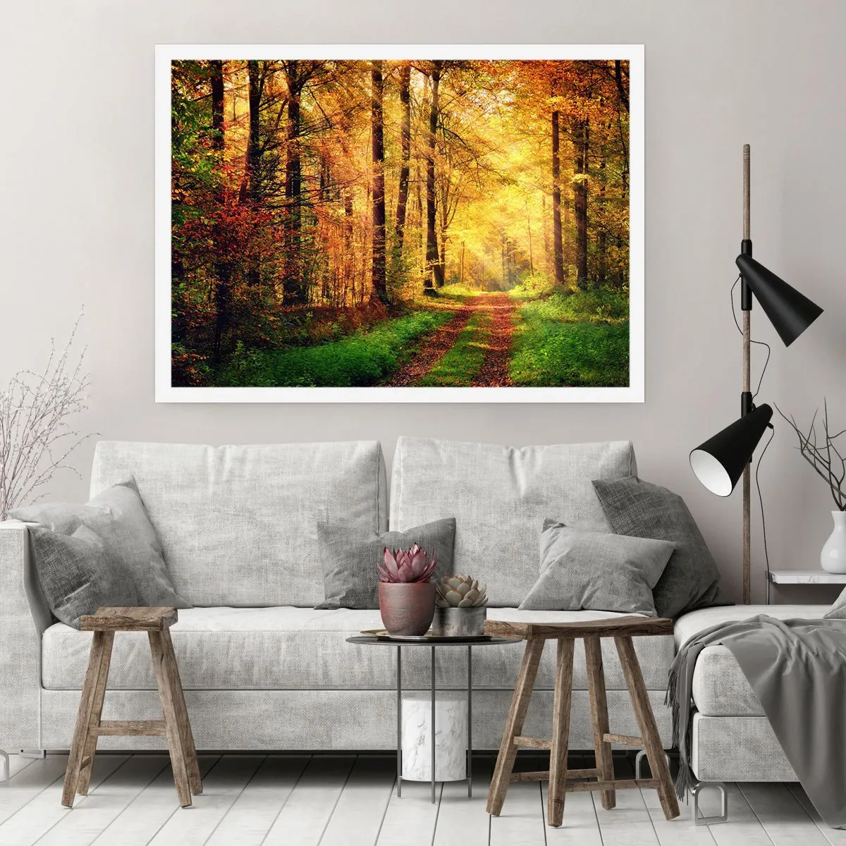 Poster - Forest Golden silence - 91x61 cm