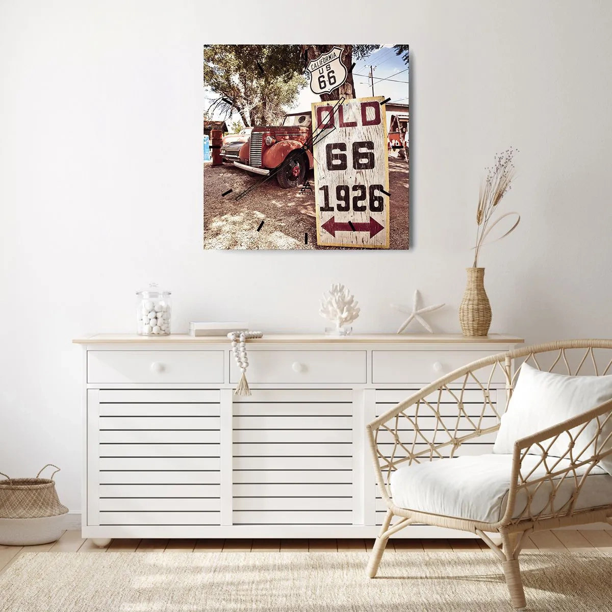 Wall clock - Clock on glass - Legend of an American Province - 40x40 cm