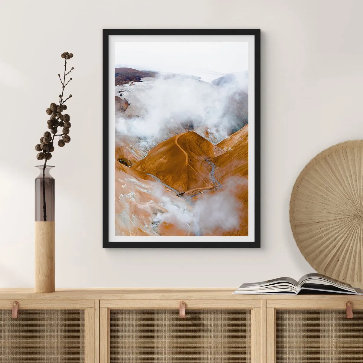 Poster in black frame - Severe Beauty of Iceland - 30x40 cm