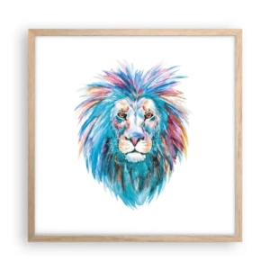 Poster in light oak frame - Electrifying Aura - 50x50 cm