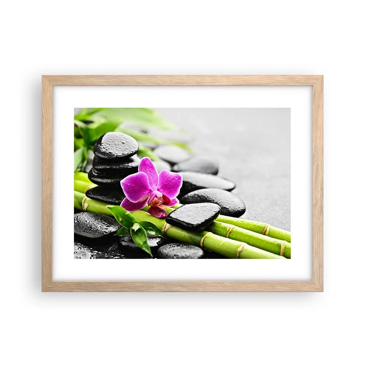 Poster in light oak frame - In a Peaceful Balance - 40x30 cm