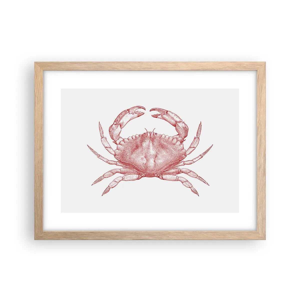 Poster in light oak frame - Crab Like No Other - 40x30 cm