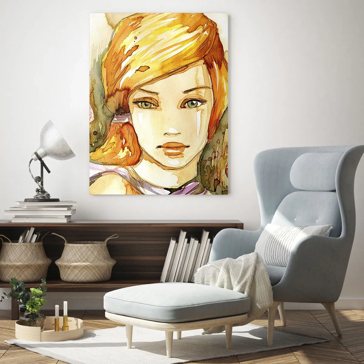 Glass picture - Emerald Gaze, which Silences Anger - 80x120 cm
