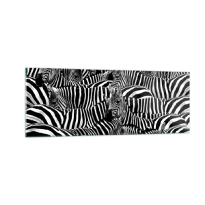 Glass picture - Striped Group Portrait  - 140x50 cm