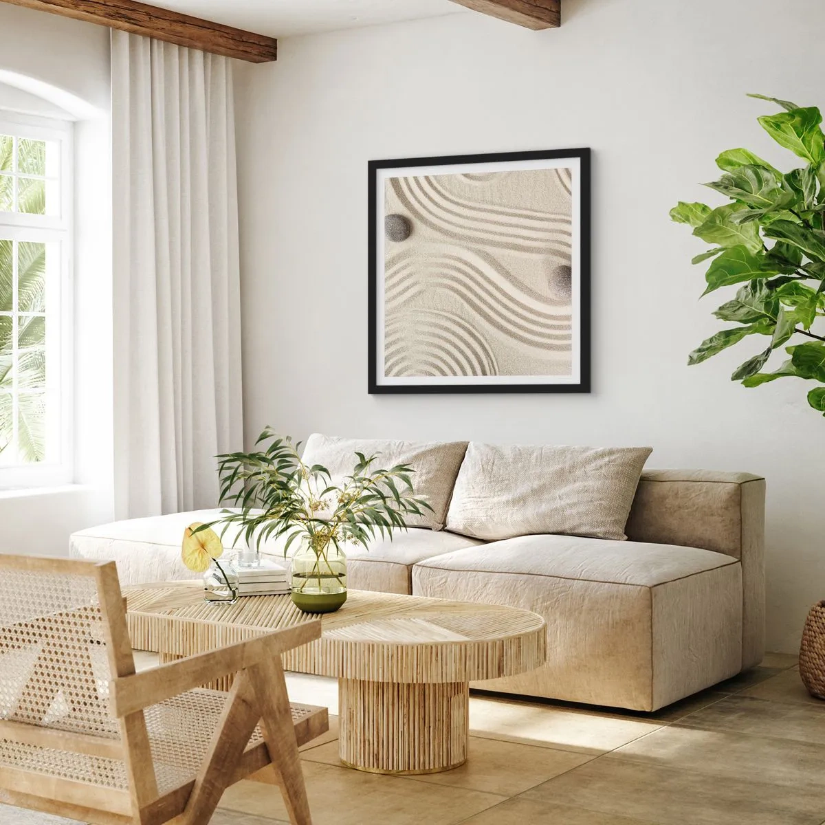 Poster in black frame - Touch of Warmth - 30x30 cm