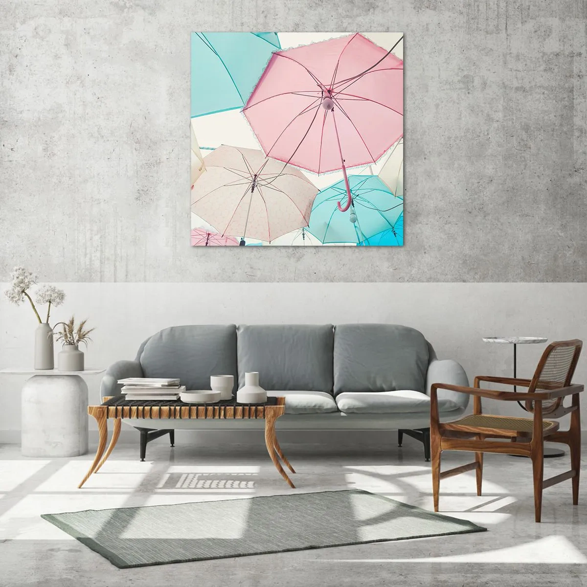 Glass picture - Sometimes Sun, Sometimes Rain - 70x70 cm