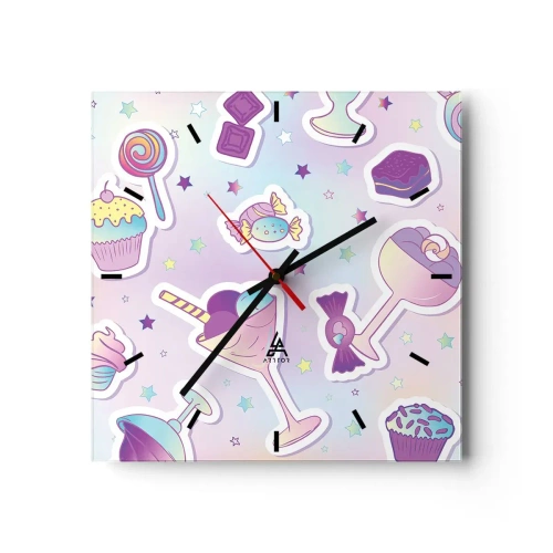 Wall clock - Clock on glass - Why We Can't Have Birthday Everyday? - 40x40 cm